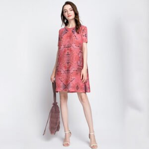 Miyake Pleated Ink Checkered Digital Dress Summer Jia Ning Pleated Jia Ning Dress Fresh, Sweet And Fashionable：圖片 3