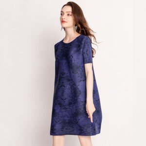 Miyake Pleated Ink Checkered Digital Dress Summer Jia Ning Pleated Jia Ning Dress Fresh, Sweet And Fashionable：圖片 2