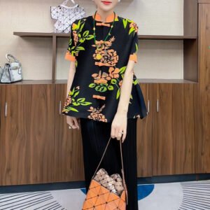 Hot selling! Jianing New Style Fashionable Summer Versatile Retro Women's New Chinese style Pan Button Top Short Sleeve T-shirt：圖片 8