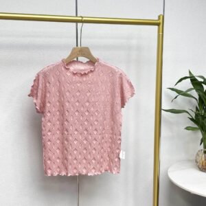 Y230932 Jia Ning Summer New Round Neck Versatile Temperament Design Sense Top Threaded Ruffle Top：圖片 11