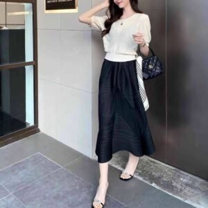 K231226 new loose and versatile fashionable mid to long irregular half skirt lantern half skirt：圖片 9