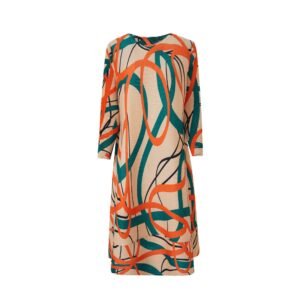 K221158 new versatile loose casual line medium long three color line women's dress summer fashion：圖片 9