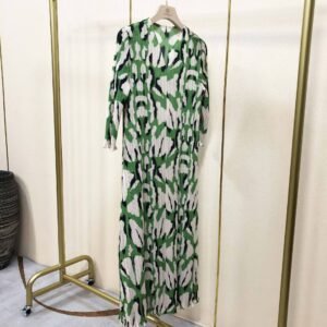 K221096 Jia Ning loose long versatile casual printed dress with speckled print dress：圖片 9