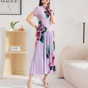 Jia Ning's new style versatile high neck slim fit women's suit with collar rose and corn pleat set, high-end and elegant：圖片 9