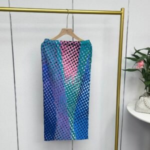 K231195-1 Jia Ning plus size women's versatile fashion polka dot printed half skirt Japanese Korean casual Korean style A-line skirt：圖片 9