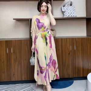 Autumn new style stylish dress, high-end new floral long style, elegant and casual design, long skirt looks slim：圖片 8