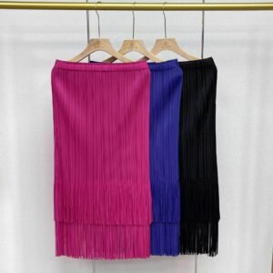 K231232 Jia Ning New Loose and Versatile Style Fashionable Elastic Band Medium Long Double Layer Tassel Half Skirt