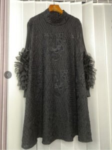 High end women's clothing, Nanyou Jialing Heavy Industry brick and mushroom hot stamping dress K211030-1：圖片 7