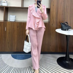 Jia Ning San Zhai's new style temperament versatile fashion casual plus size women's long sleeved ruffled cardigan top：圖片 2