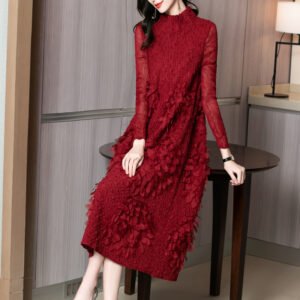 2023 Spring New Ethnic Style Medium length Design Sense Large Fat MM Jia Ning Folded Dress K201104：圖片 7