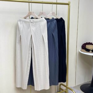 Simple autumn and winter solid color long style women's versatile casual one button wide leg pants, Japanese and Korean casual simple style straight leg pants