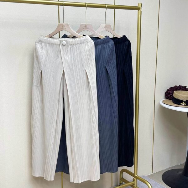 Simple autumn and winter solid color long style women's versatile casual one button wide leg pants, Japanese and Korean casual simple style straight leg pants