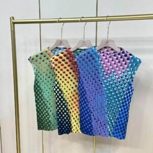 K231195 Jia Ning new versatile round neck slim fit short top with polka dot vest top：圖片 5