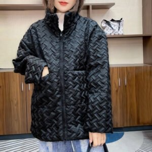 New Lingge autumn and winter loose and versatile jacket cotton coat 2024 new fragrant style cotton jacket winter thick stand collar：圖片 9