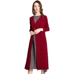 K80911 European and American high-end heavy-duty pleated socialite autumn coat windbreaker fashionable plus size Jianing original women's clothing：圖片 10