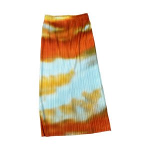 Jianing Summer New Artistic Style Retro A-line Skirt High Temperature Forming Wrinkle Medium Long Skirt Fashion Women's Flower Pattern Skirt：圖片 6