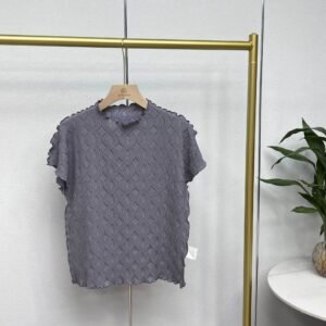 Y230932 Jia Ning Summer New Round Neck Versatile Temperament Design Sense Top Threaded Ruffle Top：圖片 13