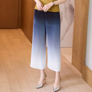 Jia Ning's high-end wide leg pants gradually change color, fashionable, loose and thin fit, elastic, hidden meat, casual slimming, Southern oil women's pants