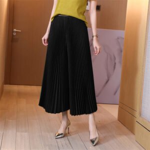 Jialing pleated wind Nanyou high-end women's casual pants with high elasticity, high temperature setting, sun pleats, fashionable and casual pleated pants：圖片 2