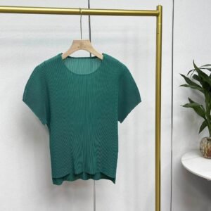 Jia Ning's new summer short sleeved slimming cover with angular mesh, round neck, Japanese and Korean casual minimalist pullover, solid color：圖片 7