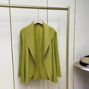 Jia Ning's new autumn and winter long sleeved versatile plus size women's clothing fish scale pleated lapel cardigan jacket with a versatile temperament：圖片 5
