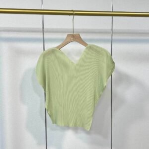 K223797 Jia Ning Fold New Versatile Short Summer Love Fold Top V-neck Loose, Fresh and Sweet：圖片 4
