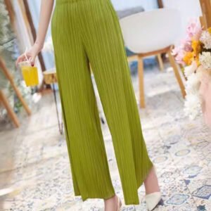 Jia Ning's new loose and versatile fashionable casual pants with pleated multi sided wide leg pants