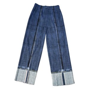 Jia Ning's new summer jeans, elastic straight trousers, temperament commuting pleated mid-length trousers, casual intellectual style trousers：圖片 6