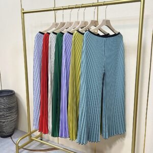 Versatile loose temperament elegant solid color simple organ wide leg pants Japanese and Korean casual style straight leg pants loose macaron：圖片 2