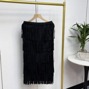 K230316 Jia Ning new loose, medium to long style solid color age reducing tassel half skirt, fresh, sweet, gentle and stylish cake：圖片 6