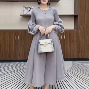 Autumn dress slimming temperament long sleeved autumn and winter fashion French waist cinching light luxury style versatile long skirt maternity wear：圖片 7