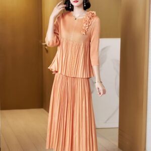 New style with fresh and sweet versatile loose suit, left shoulder nail flower fashionable casual pants top set, gentle：圖片 2