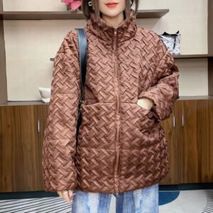New Lingge autumn and winter loose and versatile jacket cotton coat 2024 new fragrant style cotton jacket winter thick stand collar：圖片 6