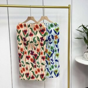 K231228 Jia Ning new mid to long half skirt, small yellow flower half skirt