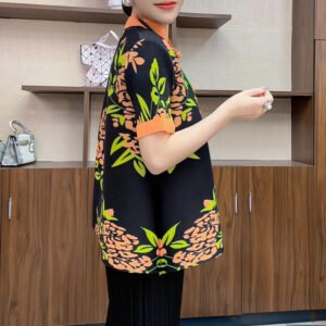 Hot selling! Jianing New Style Fashionable Summer Versatile Retro Women's New Chinese style Pan Button Top Short Sleeve T-shirt：圖片 4