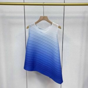 Jia Ning's new versatile and fashionable round neck summer irregular gradient color vest top：圖片 5