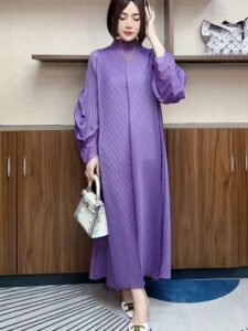 Dress plus plus size women's new Muslim long sleeved loose casual autumn and winter base dress with elegant temperament：圖片 3