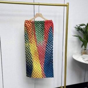 K231195-1 Jia Ning plus size women's versatile fashion polka dot printed half skirt Japanese Korean casual Korean style A-line skirt：圖片 4