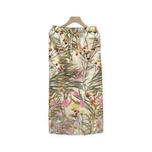 New printed women's versatile elastic band half skirt, bamboo leaf tassel half skirt, fresh and sweet countryside style half skirt：圖片 4