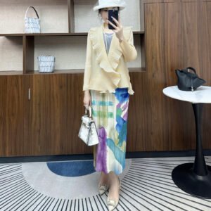 Jia Ning San Zhai's new style temperament versatile fashion casual plus size women's long sleeved ruffled cardigan top：圖片 6
