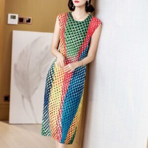 Tailored and versatile new long fashion dress, polka dot vest dress, Japanese and Korean casual sleeveless women's long dress：圖片 4