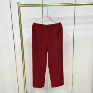 K221184 Jia Ning pleated new fashion versatile solid color straight leg pants wide leg pants black striped wide leg pants：圖片 5