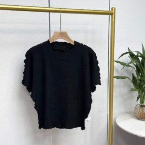Jia Ning's new loose short sleeved summer round neck geometric pleated top, fresh and sweet casual short sleeved T-shirt, versatile：圖片 9