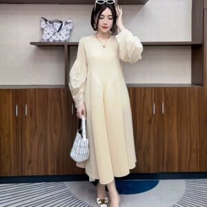Autumn dress slimming temperament long sleeved autumn and winter fashion French waist cinching light luxury style versatile long skirt maternity wear
