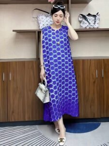 2025 Spring/Summer New Fashionable Tank Top Printed Slimming Style Sleeveless Dress Skirt Looks Thinner and Conceals Belly：圖片 3