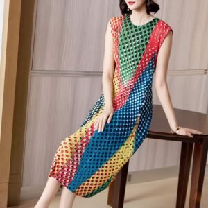 Tailored and versatile new long fashion dress, polka dot vest dress, Japanese and Korean casual sleeveless women's long dress：圖片 5