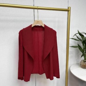 Jia Ning's new solid color versatile long sleeved simple lapel cardigan top：圖片 5