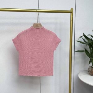 Y230885 new slim fit versatile temperament round neck high neck dotted corn pleated top：圖片 10