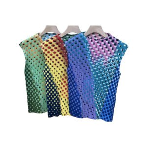 K231195 Jia Ning new versatile round neck slim fit short top with polka dot vest top：圖片 7