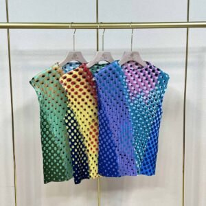 K231195 Jia Ning new versatile round neck slim fit short top with polka dot vest top：圖片 3